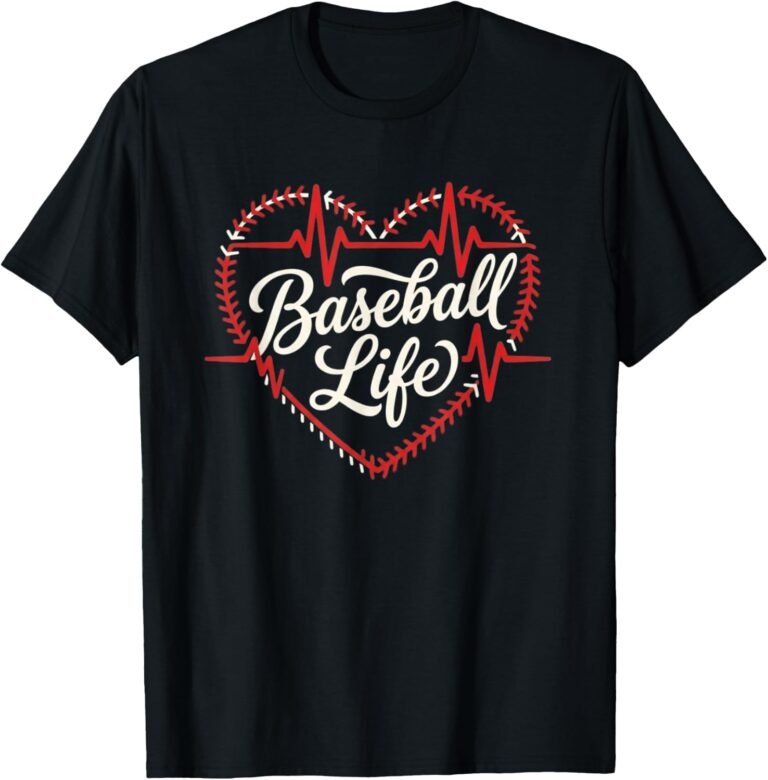Baseball Heartbeat Shirt, Baseball Life Script Heart Tee, Baseball Mom Gift design