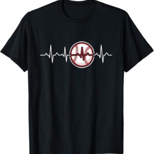 Baseball Heartbeat Shirt, Pulse Line Baseball Icon Tee, Baseball Mom Gift