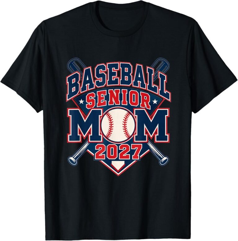 Baseball Senior Mom 2027 Shirt, Home Plate Badge Tee, Senior Night Gift design