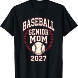 Baseball Senior Mom 2027 Shirt, Varsity Stitch Circle Tee, Senior Night Gift