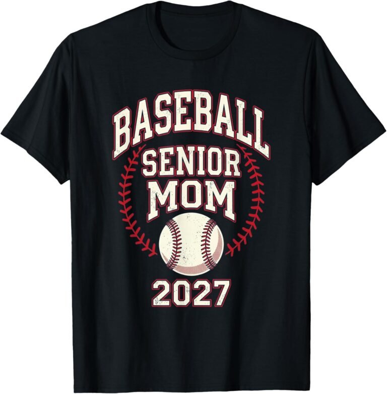 Baseball Senior Mom 2027 Shirt, Varsity Stitch Circle Tee, Senior Night Gift design
