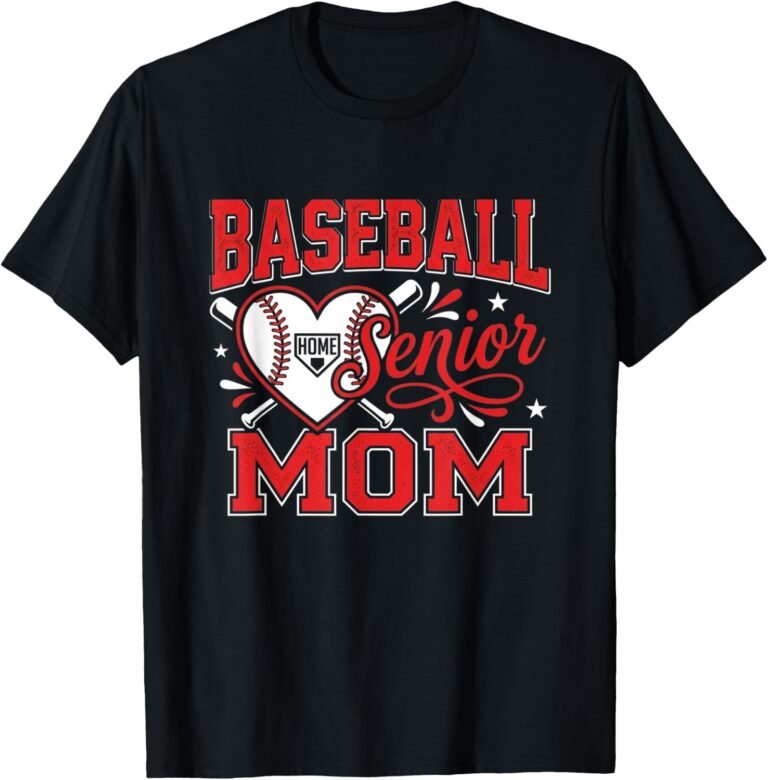 Baseball Senior Mom Shirt, Heart Home Plate Tee, Senior Night Gift design
