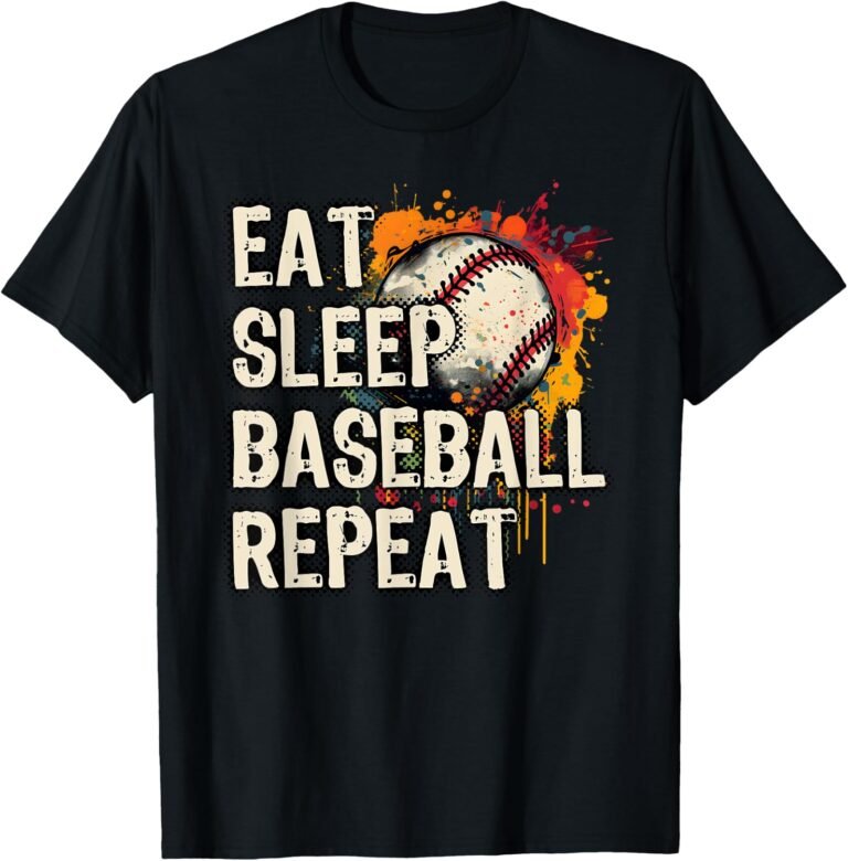 Eat Sleep Baseball Repeat Shirt, Funny Baseball Player Tee, Baseball Fan Gift design