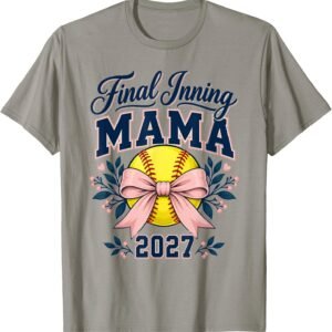 Final Inning Mama 2027 Shirt, Softball Bow Floral Tee, Senior Softball Mom Gift