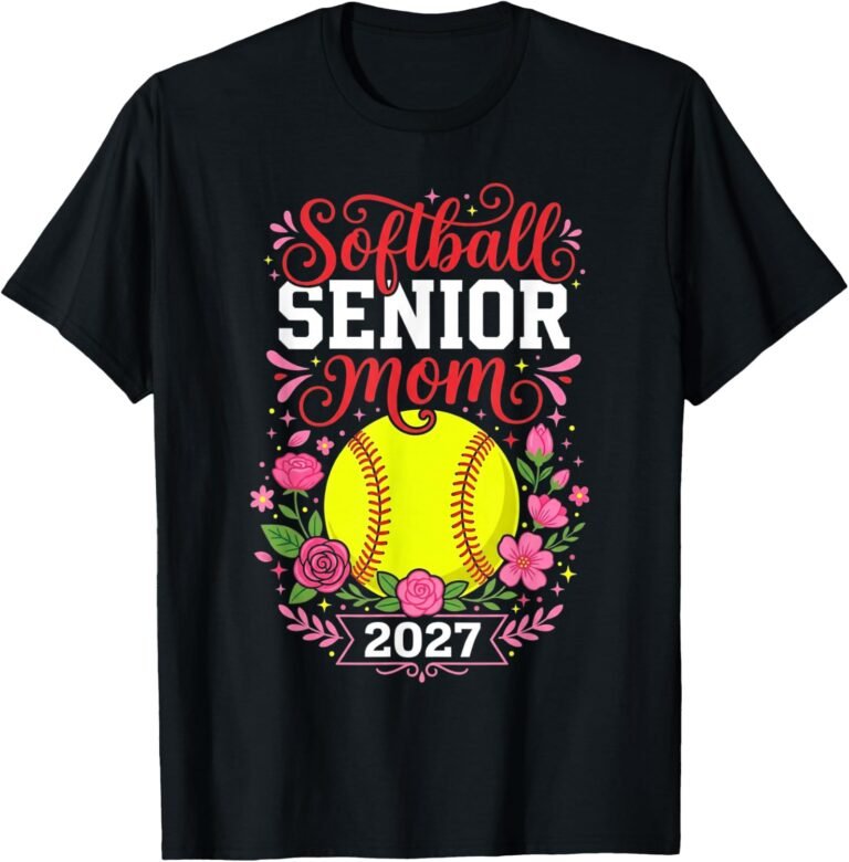 Softball Senior Mom 2027 Shirt, Rose Floral Wreath Tee, Softball Senior Night Gift design