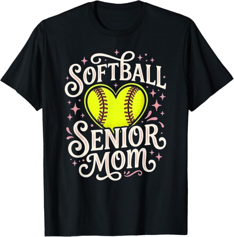 Softball Senior Mom Shirt, Heart Swirl Tee, Softball Senior Night Gift design