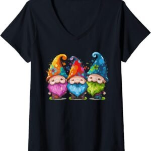 Colorful 3 Gnomes Shirt, Cute Hippie Groovy Tee, Whimsical Gift
