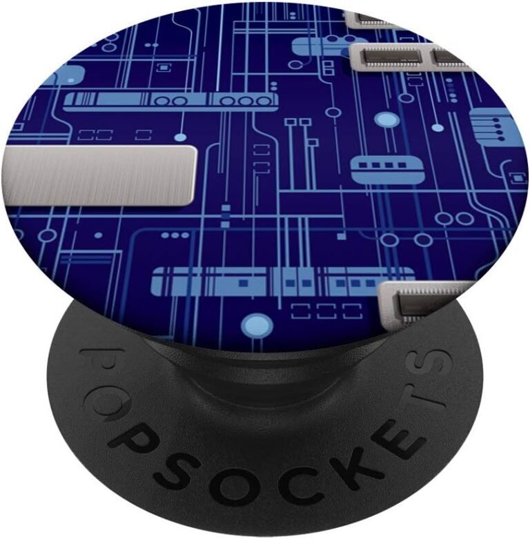 Blue Circuit Motherboard Popsocket Grip, Funny Mother Pun Tech Accessory, Tech Mom Gift design
