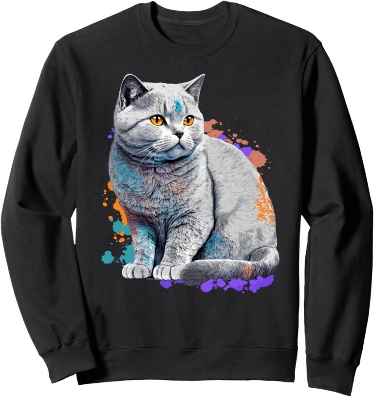 British Shorthair Cat Mom Sweatshirt, Colorful Cat Breed Sweater, Cat Mom Gift design