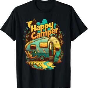 Happy Camper Shirt, Outdoors Trailer Tee, Camping Gift