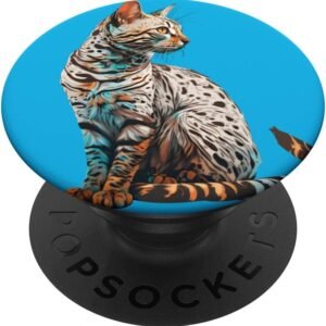 Bengal Cat PopGrip, Colorful Cat Mom Phone Grip, Cat Breed Gift