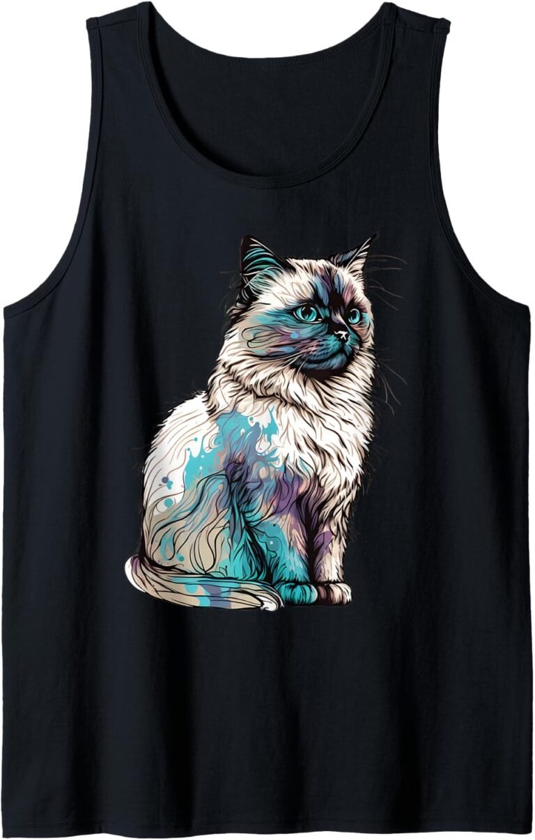 Birman Cat Tank Top, Colorful Cat Mom Tee, Cat Breed Gift design