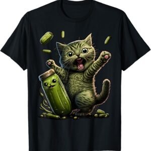 Kittens vs Gherkin Shirt, Funny Pickle Cat Tee, Cat Mom Gift
