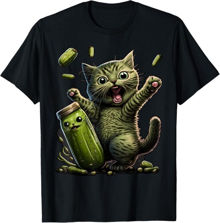 Kittens vs Gherkin Shirt, Funny Pickle Cat Tee, Cat Mom Gift design