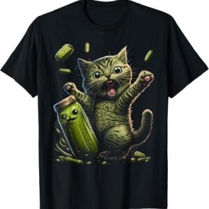 Pickle Cat Chaos Shirt, Kitten and Gherkin Jar Tee, Cat Lover Gift