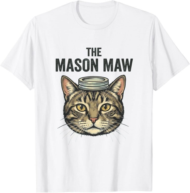 The Mason Maw Cat Shirt, Vintage Tabby Jar Lid Tee, Cat Lover Gift design