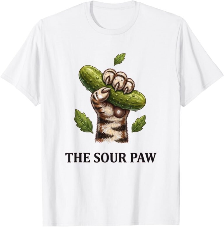 The Sour Paw Cat Shirt, Pickle Dill Leaf Tee, Cat Lover Gift design