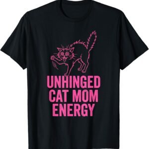 Unhinged Cat Mom Energy Shirt, Hissing Hypno Cat Tee, Funny Cat Gift