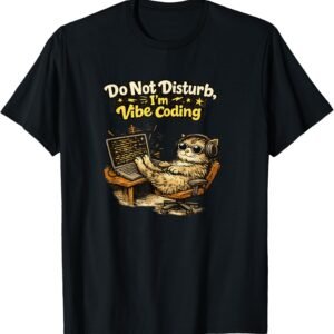 Vibe Coding Cat Shirt, Do Not Disturb Retro Cat Tee, Programmer Gift