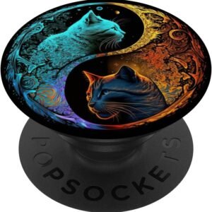 Yin Yang Cats PopGrip, Zen Kitty Phone Grip, Cat Lover Gift