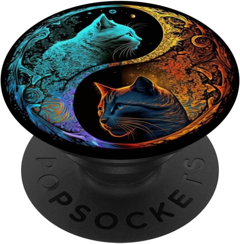 Yin Yang Cats PopGrip, Zen Kitty Phone Grip, Cat Lover Gift design