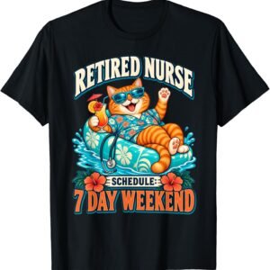 Retired Nurse Cat Shirt, Funny Feline Tee, Retirement Gift