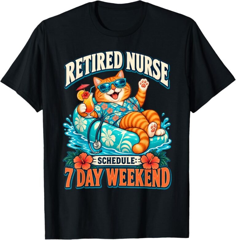 Retired Nurse Cat Shirt, Funny Feline Tee, Retirement Gift design