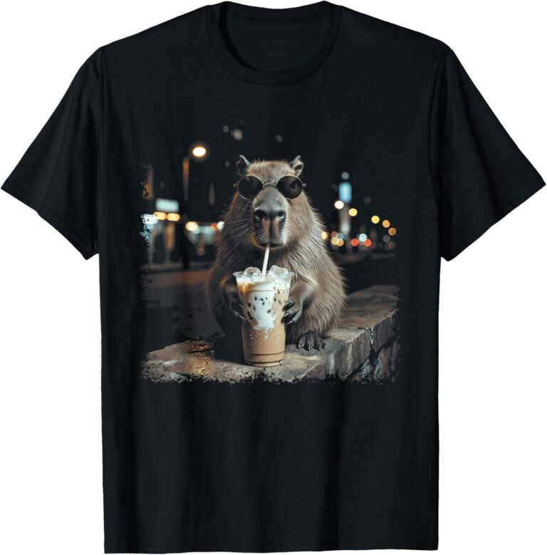 Funny Capybara Boba Shirt, Vintage Retro Tee, Animal Lover Gift design