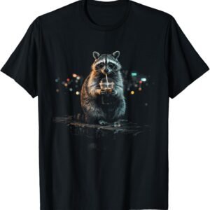 Funny Raccoon Iced Coffee Shirt, Vintage Retro Tee, Coffee Lover Gift