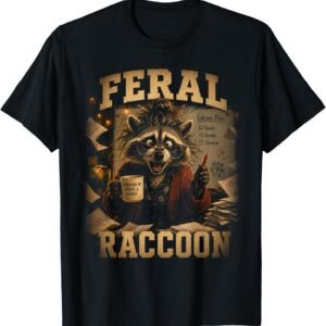 Feral Raccoon Teacher Shirt, Surviving Coffee Chaos Tee, Teacher Gift