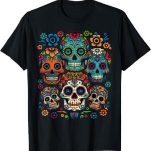 Dia De Los Muertos Family Shirt, Colorful Sugar Skull Tee, Day of the Dead Gift
