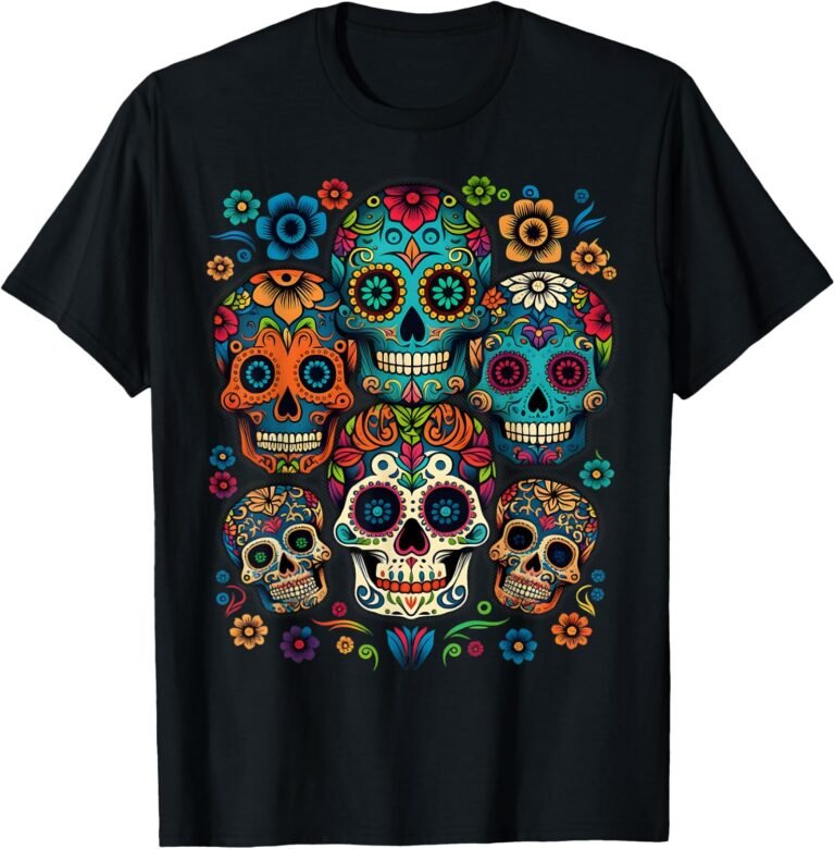 Dia De Los Muertos Family Shirt, Colorful Sugar Skull Tee, Day of the Dead Gift design