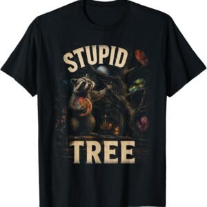 Stupid Tree Disc Golf Shirt, Angry Raccoon Night Round Tee, Funny Disc Golfer Gift