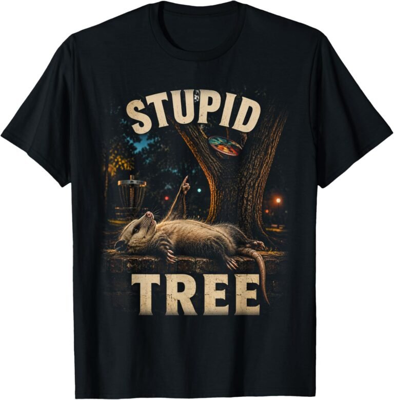Stupid Tree Disc Golf Shirt, Opossum Playing Dead Funny Tee, Disc Golfer Gift design