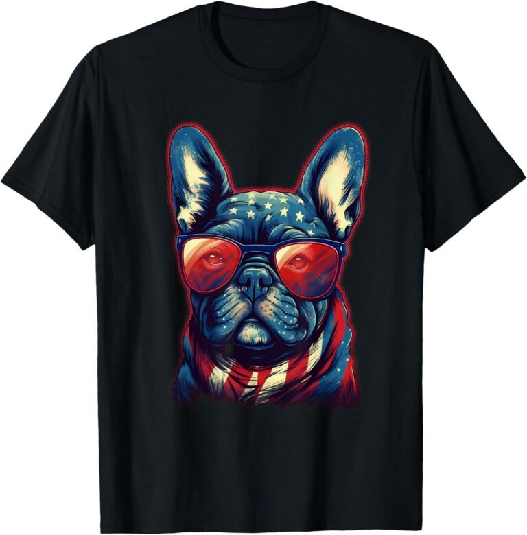 French Bulldog Flag Shirt, Patriotic Frenchie Tee, Dog Lover Gift design