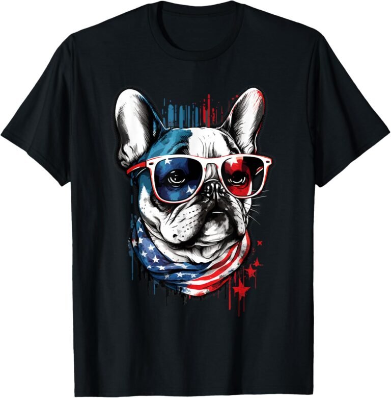 French Bulldog Pop Art Shirt, Patriotic Frenchie Tee, Dog Lover Gift design