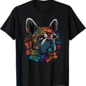 French Bulldog Sugar Skull Shirt, Floral Frenchie Tee, Dog Lover Gift