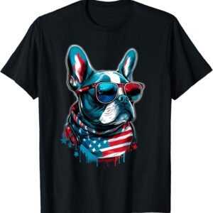 French Bulldog Sunglasses Shirt, Patriotic Frenchie Tee, Dog Lover Gift
