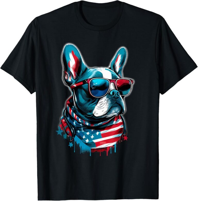 French Bulldog Sunglasses Shirt, Patriotic Frenchie Tee, Dog Lover Gift design
