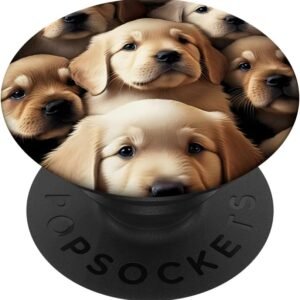 Golden Retriever Puppies PopGrip, Cute Puppy Pile Phone Grip, Dog Mom Gift