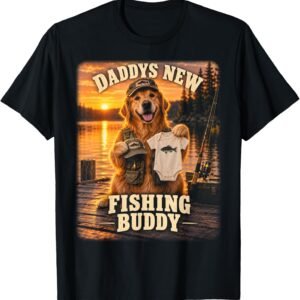Daddy's Fishing Buddy Shirt, Dog Fisherman Toddler Tee, Fishing Baby Gift