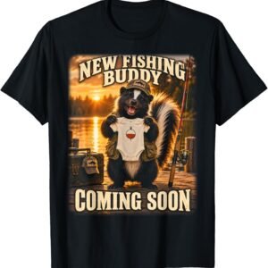 Fishing Buddy Coming Soon Shirt, Skunk Baby Announcement Tee, Fishing Pregnancy Reveal Gift