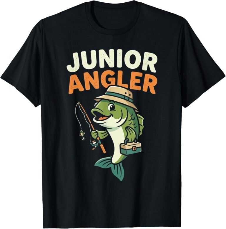 Junior Angler Shirt, Funny Fishing Youth Tee, Kids Fisherman Gift design