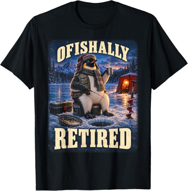 Ofishally Retired Not My Problem Shirt, Penguin Ice Fishing Tee, Retirement Gift design