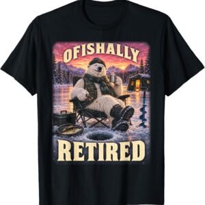 Ofishally Retired Not My Problem Shirt, Polar Bear Ice Fishing Tee, Retirement Gift