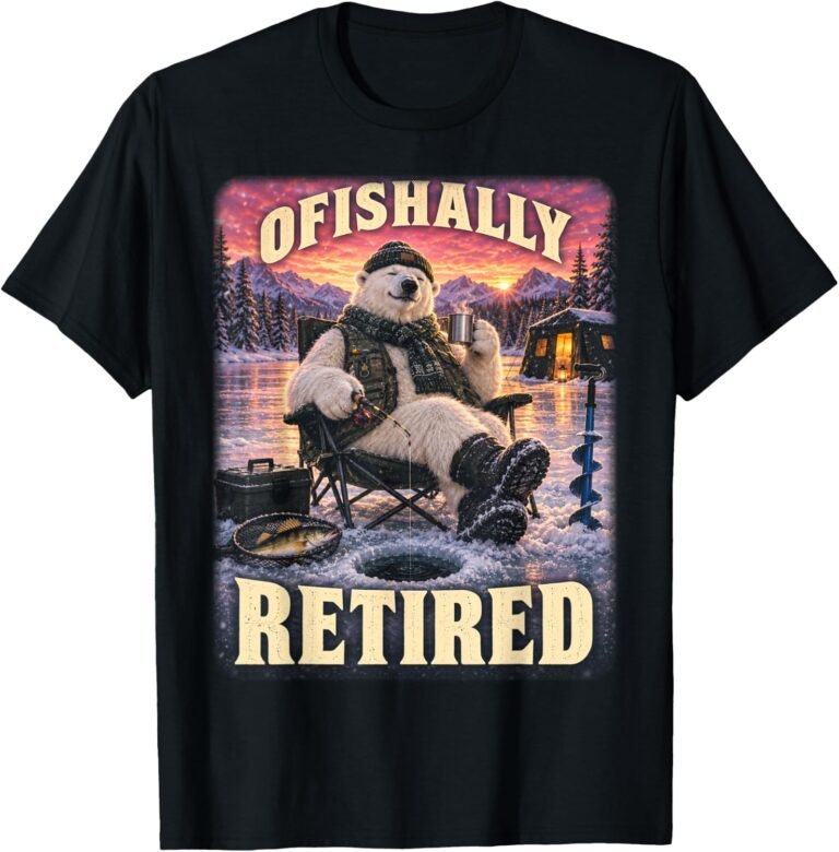 Ofishally Retired Not My Problem Shirt, Polar Bear Ice Fishing Tee, Retirement Gift design