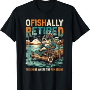 Ofishally Retired Shirt, Fishing Angler Tee, Retirement Gift