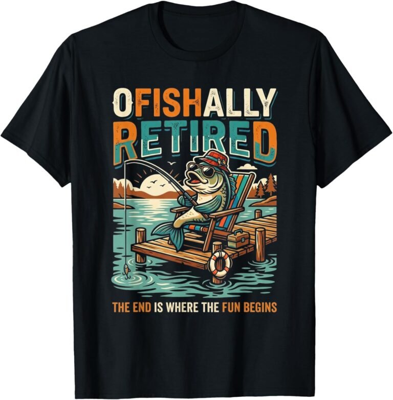 Ofishally Retired Shirt, Fishing Angler Tee, Retirement Gift design