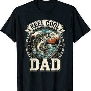 Reel Cool Dad Shirt, Shield Emblem Angler Tee, Fishing Dad Gift