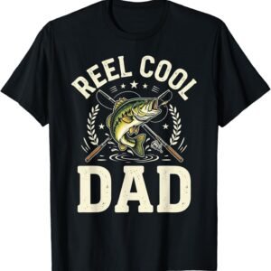 Reel Cool Dad Shirt, Wreath Crest Angler Tee, Fishing Dad Gift